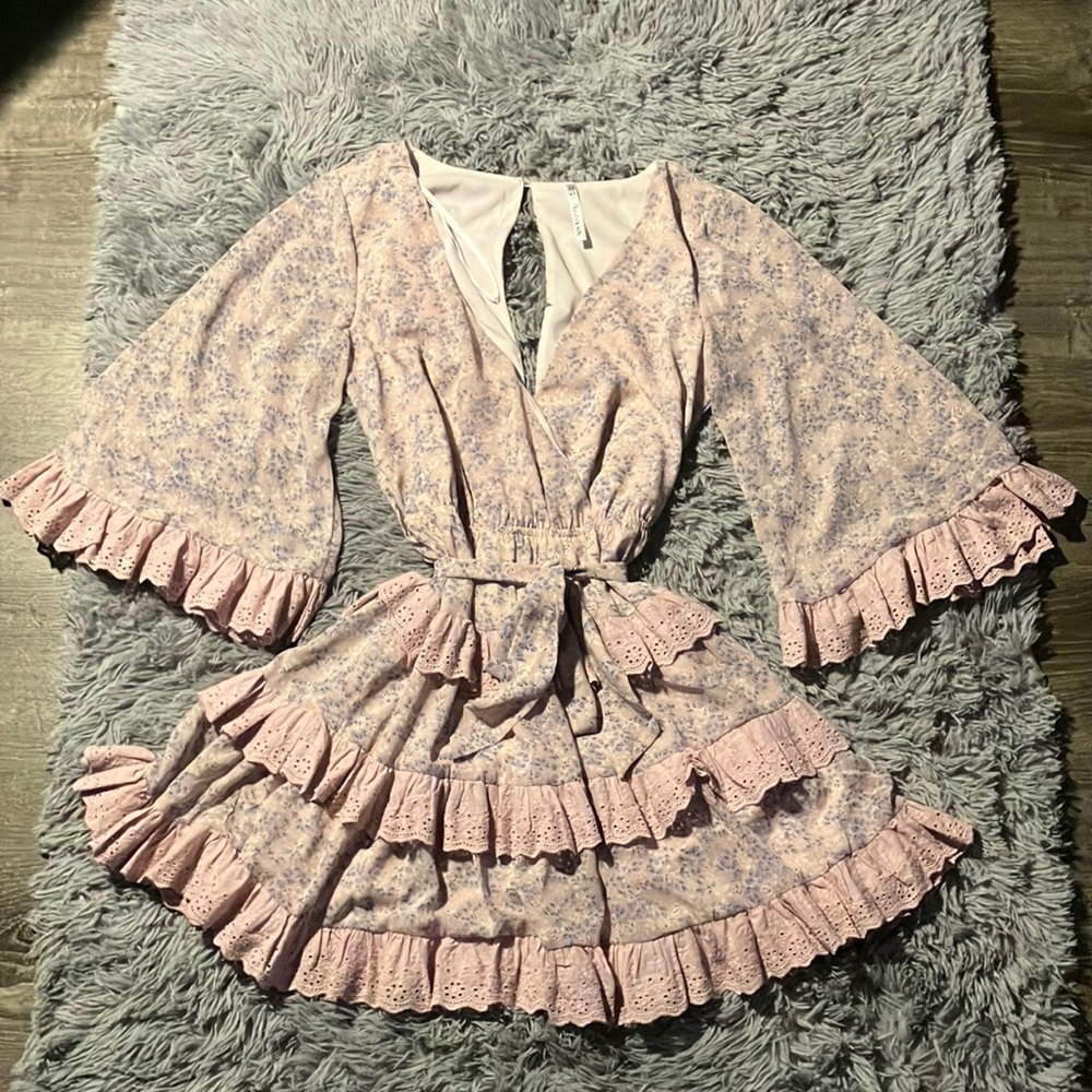 Medium Indikah dress, lilac and blue color.